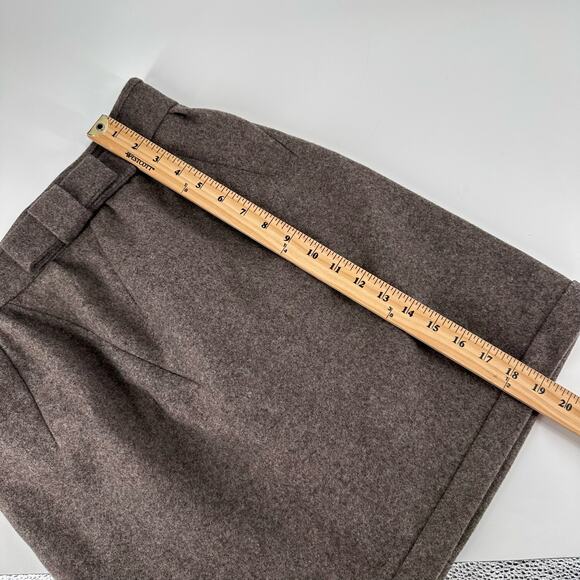 Uniqlo x Jil Sander +J Skirt Size 2 Wool‎ Bow Brown Liner Twee - Picture 2 of 11